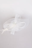 Flower Feather Fascinator in white for wedding
