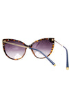 Cat Eye Metal Detail Edges Sunglasses