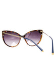 Cat Eye Metal Detail Edges Sunglasses