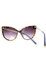 Cat Eye Metal Detail Edges Sunglasses