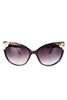 Cat Eye Metal Detail Edges Sunglasses