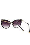 Cat Eye Metal Detail Edges Sunglasses