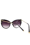Cat Eye Metal Detail Edges Sunglasses