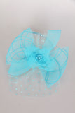 Bow & Rose Flower Mesh Fascinator with Headband