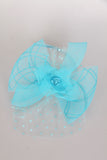 Bow & Rose Flower Mesh Fascinator with Headband