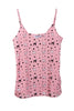 Dog and Polka Dot Print Vneck Strappy Cami Vest Top in Dusty Pink