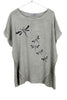 Dragonfly Design Linen Lace insert Top