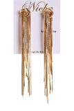 Diamante Tassel Dangling Earrings in Gold