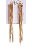 Diamante Tassel Dangling Earrings in Gold