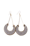 Crescent Half Moon Shape Diamante Earrings