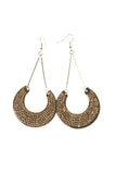 Crescent Half Moon Shape Diamante Earrings
