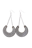 Crescent Half Moon Shape Diamante Earrings