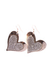 Heart Diamante Dangling Earrings