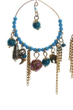 Boho Style Hoop Beads Dangling Earrings in Turquoise