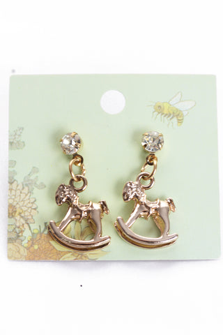 Rocking Horse Drop Studs Earrings