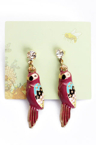 Parrot Drop Studs Earrings