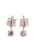 Leaf Cubic Zirconia Stud Earrings in Rose Gold