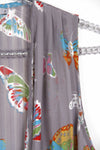 Butterfly Print Sleeveless Jacket in Pale Grey