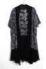 Oversized Floral Print Lace Sheer Jacket in black