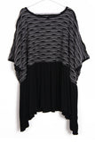 Oversized Scallop Knit Floaty Top in black