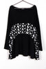 Oversized Floaty Top with 3D Butterfly Detail in Black