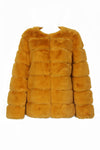 Soft Faux Fur Panel Coat