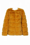 Soft Faux Fur Panel Coat