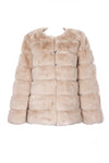 Soft Faux Fur Panel Coat