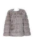 Soft Faux Fur Panel Coat
