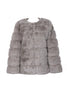 Soft Faux Fur Panel Coat