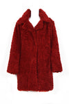 Faux Fur Soft Teddy Bear Coat in wine