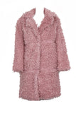 Soft Sheep Faux Fur Coat with PU Detail