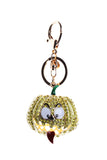 Cartoon Pumpkin Diamante Bag Charm Keyring