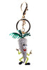 Cartoon Carrot Diamante Bag Charm Keyring