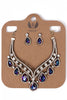 Teardrop Diamante 2-Piece Necklace and Earrings Set in blue multi