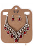 Teardrop Diamante 2-Piece Necklace and Earrings Set in red