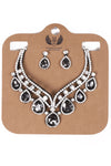 Teardrop Diamante 2-Piece Necklace and Earrings Set