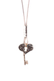 Lagenlook Key To My Heart Long Necklace in rose gold