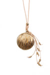 Lagenlook Circle Wired Tassel Long Necklace in gold