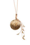 Lagenlook Circle Wired Tassel Long Necklace in gold