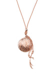 Lagenlook Circle Wired Tassel Long Necklace in rose gold