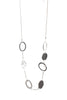 Multiple Circle Chain Long Necklace in Silver