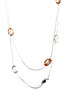 Double Layered Circle Interlink Chain Long Necklace