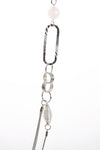 Multiple Layered Interlink Chain Long Necklace with Crystal Ball