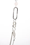 Multiple Layered Interlink Chain Long Necklace with Crystal Ball