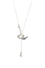 Swallow Bird Charm Long Necklace in silver