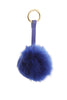 Fur Pom Pom Bag Charm Keyring in blue