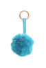 Fur Pom Pom Bag Charm Keyring in turquoise