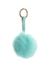 Fur Pom Pom Bag Charm Keyring in mint green