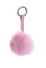 Fur Pom Pom Bag Charm Keyring in pink